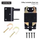 SANKINS 2 Way Heavy Duty Lockable Gate Latch, Black Anti-Sag Farm Gate Latch, Two-Way Livestock Gate Latch Hardware for Farms, Metal Gates, Ranches, Pet Cages, Fences, Stables, 1 pcs