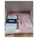 SLEEP ZONE Cute Printed Kids Duvet Cover Set Twin Size 2 Pieces - Super Soft Comforter Cover with 1 Pillow Sham, Easy Care Zipper Closure (Unicorn Castle, Twin)