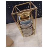 Staymoment Gold Lantern Decorative Indoor: Set of 2 Wedding Lanterns with Hurricane Glass Modern Candle Holder for Table Centerpiece Fireplace Mantles Kitchen