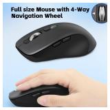 Wireless Keyboard Mouse Combo, Scissor-Switch Keys, 2-in-1 USB Receiver and Two Bluetooth, Multi Device Silent Design for Computer, Laptop, MacBook and iPad (Graphite)