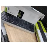 Wireless Keyboard Mouse Combo, Scissor-Switch Keys, 2-in-1 USB Receiver and Two Bluetooth, Multi Device Silent Design for Computer, Laptop, MacBook and iPad (Graphite)