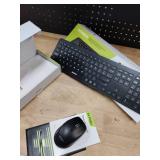 Wireless Keyboard Mouse Combo, Scissor-Switch Keys, 2-in-1 USB Receiver and Two Bluetooth, Multi Device Silent Design for Computer, Laptop, MacBook and iPad (Graphite)