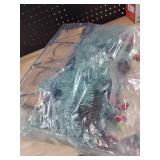 Assilyraft 26\ Pre-Lit Christmas Tabletop Decoration  Blue Spruce Centerpiece with Pine Cones, Red Berries, 40 Dual-Color LED Lights with Timer, Battery Operated, Window Box Indoor Outdoor Xmas Deco