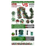 Timer 8 Modes - 9 Ft by 10 Inch Prelit Christmas Garland with 50 Colorful Lights Thick 270 Snowy Branches 10 Pinecone 70 Berry Battery Operated Xmas Decor Mantle Stairs Porch Front Door Indoor Outdoor