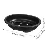 ERINGOGO 6 PCS Bonsai Training Pots, 15ftft Oval Bonsai Planter Pot with Drainage Hole, Plastic Large Deep Flower Pot Plants Growing Pots for Nursery, Garden, Balcony