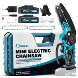 Saker Mini Chainsaw,6 Inch Portable Electric Chainsaw Cordless, Small Handheld Chain saw for Tree Branches,Courtyard, Household and Garden,Gifts for Men Dad Husband Women