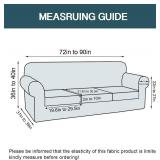 FantasDecor 4 Piece Sofa Velvet Couch Covers for 3 Cushion Stretch Slipcover with Individual Seat Cushion Elastic Furniture Protector for Pets, Machine Washable (Sofa,Stone Blue)