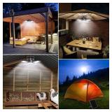 Solar Shed Light Indoor Outdoor, Aqonsie 176LED Solar Powered Pendant Light Daytime Available, Dual Lamps Motion Sensor Indoor Light with 5 Lighting Modes and Remote for Shed, Gazebo, Barn, Garage, Sh