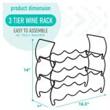 Sorbus 3-Tier Stackable Wine Rack - Classic Style Wine Racks for Bottles - Perfect for Bar, Wine Cellar, Basement, Cabinet, Pantry, etc - Hold 12 Bottles, Metal (Black)