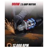 AVID POWER Angle Grinder, 7.5-Amp 4-12 inch Electric Grinder Power Tools with Grinding and Cutting Wheels, Flap Disc and Auxiliary Handle for Cutting, Grinding, Polishing and Rust Removal - Red