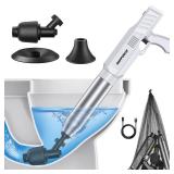 AMPFORCE ?Electric Toilet Plunger for Bathroom, High-Pressure Air Plunger, Heavy-Duty Clog Remover for Toilets, Toilet Drain Unclogger(White)