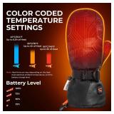 KastKing Calido Heated Mittens 7.4V 22.2Wh Battery Rechargeable Heated Gloves for Men and Women, Water-Resistant Fishing Gloves for Ice Fishing Skiing Hiking,L