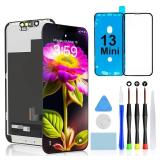 Brinonac for iPhone 13 Mini Screen Replacement Kit, 5.4\ Full HD Retina LCD Display COF Touch Screen Digitizer Assembly Set with Repair Tools, Waterproof Adhesive, Tempered Glassin