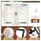 Maasechs Fireplace Draft Cover for Winter Indoor Fireplace Blanket for Heat Loss Rustic Wooden Door Pattern Draft Stopper with Hook for Inside Insulated(White,39 x 32 Inch)