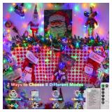 YEGUO Christmas Lights Battery Operated, 2 Pack Each 33ft 100 LED Multicolor String Lights Outdoor Waterproof,8 Modes Clear Wire Fairy Light Indoor with Remote