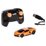 Hot Wheels RC Toy Car, Remote-Control Lamborghini Revuelto in 1:64 Scale, Recharge with USB Cable, Races and Stunts On- and Off-Track with Turbo Boost