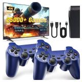 Retro Game Console, Wireless Retro Console, Plug and Play Video TV with 25000+ Built-in Games, 4K HDMI Output, and 2.4GHz Wireless Controller, 9 Classic Emulators (Blue)