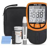 Official Blood Total Cholesterol Test Kit, 5 in 1 Triglycerides Test Kit Professional Grade Quick Blood Lipid Analysis Meter with 10 Cholesterol Test Strips for Home use