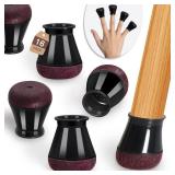 Chair Leg Floor Protectors for Hardwood Floors Felt Furniture Pads Silicone Caps Anti-Scratch Reduce Noise Round 16 Pack Black Round Small Fit 12\ to 34\in (14-19mm)in
