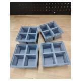 12 Cup Silicone Freezer Tray With Lid - Silicone Freezer Molds 4-Pack For meal prep and freezing of various sauces and other dishes, makes 16 perfect 12 cup portions cubes (Blue 4 Pack)