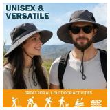 EINSKEY Menfts Waterproof Sun Hat, Outdoor Sun Protection Bucket Safari Cap For Safari Fishing Hunting Dark Gray One Size