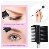 Eyelash Curlers Eyebrow Brush Kit for Women w Lash Curler, Eyelash Comb Seperator, Mascara Brushes, Eyelash Extension Tweezers, Angled Eyebrow Brush and Comb, 10 Silicone Refills Pads for Lash and Bro