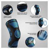 NEENCA Professional Knee Brace for Pain Relief, Medical Knee Support with Patella Pad and Side Stabilizers, Compression Knee Sleeve for Meniscus Tear, ACL, Joint Pain, Runner, Workout (Blue, Large)