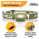 Foxelli LED Headlamp Flashlight for Adults and Kids, Running, Camping, Hiking Head Lamp with White and Red Light, Comfortable Headband, Lightweight and Waterproof, 3 AAA Batteries