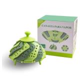 Cyrder Lotus steamer basket, Folding Steamer,BPA-Free,Green Kitchenware Accessory, Non-Scratch Silicone cookware