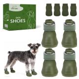 EXPAWLORER Dog Shoes for Small Medium Large Dogs, Waterproof Non-Slip Dog Snow Booties for Winter with Socks, Easy On and Off Pet Boots and Paw Protectors, Easy-Clean for Beach Outdoor Rain (Green XS)