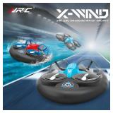 3 In 1 Sea Land and Air 360° Rolling Waterproof RC Drone,AIROKA Four Axis Aircraft High Speed Drift Cars RC Foam Boat Toys,For Beginners and gift to Boys or Girls(bule)