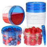 Winproper 6 Pack-16 OZ Freezer Storage Containers, Small Plastic Containers with Twist Top Lids, Round Food Storage Containers, Reusable Soup Container MicrowaveDishwasher Safe