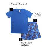 Calvin Klein Kids Boysft Short Sleeve T-Shirt and Shorts Pajama 2-piece Set, Black Tie Dye, Large