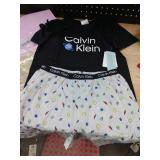 Calvin Klein Kids Boysft Short Sleeve T-Shirt and Shorts Pajama 2-piece Set, Black Tie Dye, Large