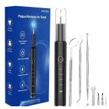 Plaque Remover for Teeth - Tartar Remover for Teeth, Dental Calculus Remover Teeth Cleaning Kit 4 Speed Modes with 4 Replaceable Heads, IPX6 Waterproof with LED Light