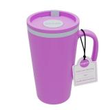 Copco Cone Desk Mug, 16 Ounce - Double Wall Insulated Travel-Friendly Tumbler with Lid and Handle, Microwave and Dishwasher Safe, BPA-Free Mug, Desk-Friendly and Car Cup Holder Compatible (Purple)