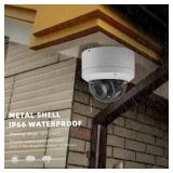 Vonnision IP Security 4K 8MP H.265 POE PTZ Dome Camera, 5X Optical Zoom, 2.7-13.5mm Lens, IndoorOutdoor Network IP Camera, Pan 355° Tilt 90°, IP66 Waterproof, 98ft Night Vision, Motion Detection