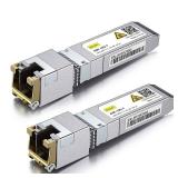 10Gtek ??????????????-?? ??????+ ???? ????-???? ??????????????????????, 10Gbe SFP+ Copper Ethernet CAT.6a Module, up to 30-Meter, for Cisco SFP-10G-T-S, Meraki, Ubiquiti UniFi, Fortinet, Pack of 2
