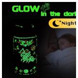 Bemetu Glow in The Dark Decorate Your Own Water Bottle Kit, Unicorn Diamond Painting Crafts, Leak-Proof Water Bottle with Straws Convenient Nozzles and Sparkling Diamond Stickers, Fun Gifts Idea