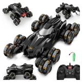 jopeaa Remote Control Car, 2.4Ghz 8WD Rc Stunt Car with Automatic Demonstration, 360° Spins, Music and LED Lights, Remote Control Cars for Boys 4 5 6 7 8-12, Christmas Birthday Gifts Toys for Boys