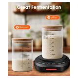 MQUPIN Sourdough Starter Warmer-Sourdough Warming Mat with Precise Temperature Control(70-120°F), Upgraded 0-24H Timer Alert and Memory Function Sourdough Warmer for Home Bread Baking,°F°C Adjustab