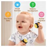 JoyCat Baby Toys 6-12 Months - Soft Baby Beehive with 5 Sensory Bees - Rattle, Crinkle Paper, Squeaker, Mirror, Busy Montessori Soft Toys for Toddlers 0-3 Years Old - Baby Christmas Birthday Gift