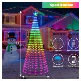 Holaurora 8FT Lighted Outdoor Christmas Tree, 340 LED Smart Cone Tree, Music Sync RGB Fairy Lights, LED Light Show, APP and Remote Control, Timer Function, Perfect for Outdoor Christmas Decorations