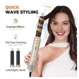 6 in 1 Blow Dryer Brush, Upgrade Hair Dryer Brush Set Negative Ion Air Styler Curling Wrap Air Curler, Hot Air Brush Curling Iron Hair Styling Tools As A Gift for StraightCurlDrySmooth