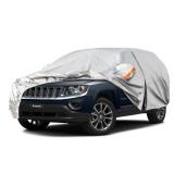 Kayme 6 Layers SUV Car Cover Custom Fit for Jeep Compass?2006-2025? Waterproof All Weather for Automobiles, Outdoor Full Cover Rain Sun UV Protection.Silver