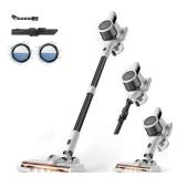 BSNAW Cordless Vacuum Cleaner for Home - Lightweight, Stick Vacuum Clean with Rechargeable Battery, Max 45Mins Runtime, 8 in 1 Handheld Vacuum for Hardfloor and Carpets Pet Hair, WhiteandYellow