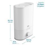 Everlasting Comfort 6L Humidifier Large Room, High Mist Output 60 HR Runtime Ultrasonic Top Fill Humidifiers for Bedroom, Easy to Use and Clean for Home, Baby Humidifier, Plants, Congestion, Indoor