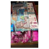 TWFRIC 2 Pack Bow and Arrow for Kids Sports and Outdoor Play Toys Archery Set with LED Light Up 16 Arrows 1 Standing Target 2 Quiver Indoor Outdoors Toy for Age 3-12 Year Old Boy Girl Gift (Pink)