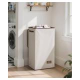 SOLEDI Clothes Hamper with Lid - 100L XL - Large Laundry Basket with Removable Bag, Collapsible Laundry Baskets, Convenient Storage - Hampers for Laundry for Bedroom, Bathroom, Closet, Dorm, Off-White