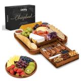 SMIRLY Charcuterie Boards Set - Large Bamboo Cheese Board Set - House Warming Gifts New Home, Wedding Gift for Couple, Bridal Shower Gift, Birthday Gifts for Women